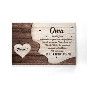 Personalisierte Leinwand für Oma| personalisierte Geschenke für Großmutter | Oma Für alle Zeiten, in denen wir vergessen haben, dir zu danken