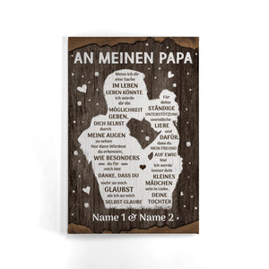 Personalisierte Leinwand für Papa | personalisierte Geschenke für Vater | Vater und Tochter