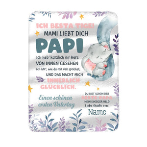 Personalisierte Babydecke | personalisierte Geschenke für Papa | I Bestätigen