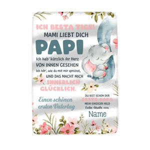 Personalisierte Babydecke | personalisierte Geschenke für Papa | I Bestätigen