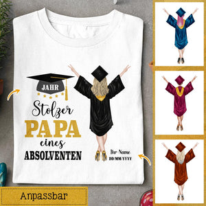 Stolzer Papa eines Absolventen, Personalisierbar T-Shirt Für Papa