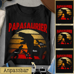 Papasaurier, Personalisierbar T-shirt für Papa