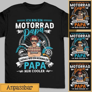 Motorrad-Papa, Personalisierbar Herren T-Shirt Für Papa