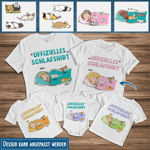 Offizielles Schlafshirt| Personalisiertes T-shirt für Tierliebhaber | personalisierte Geschenke für Tierliebhaber