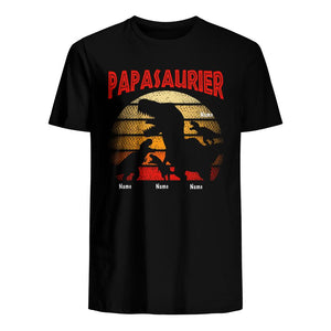 Papasaurier, Personalisierbar T-shirt für Papa