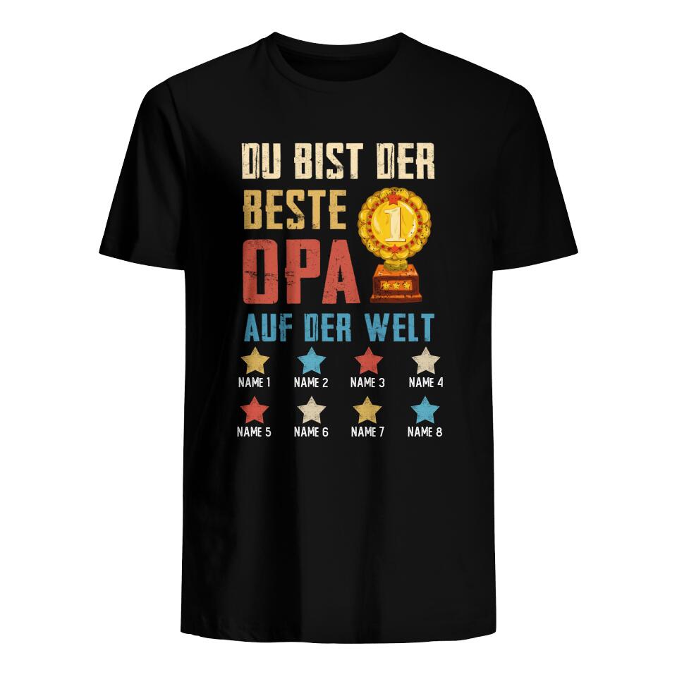 Personalisiertes T-shirt für Opa | personalisierte Geschenke für Großvater | Du bist der beste Opa auf der Welt