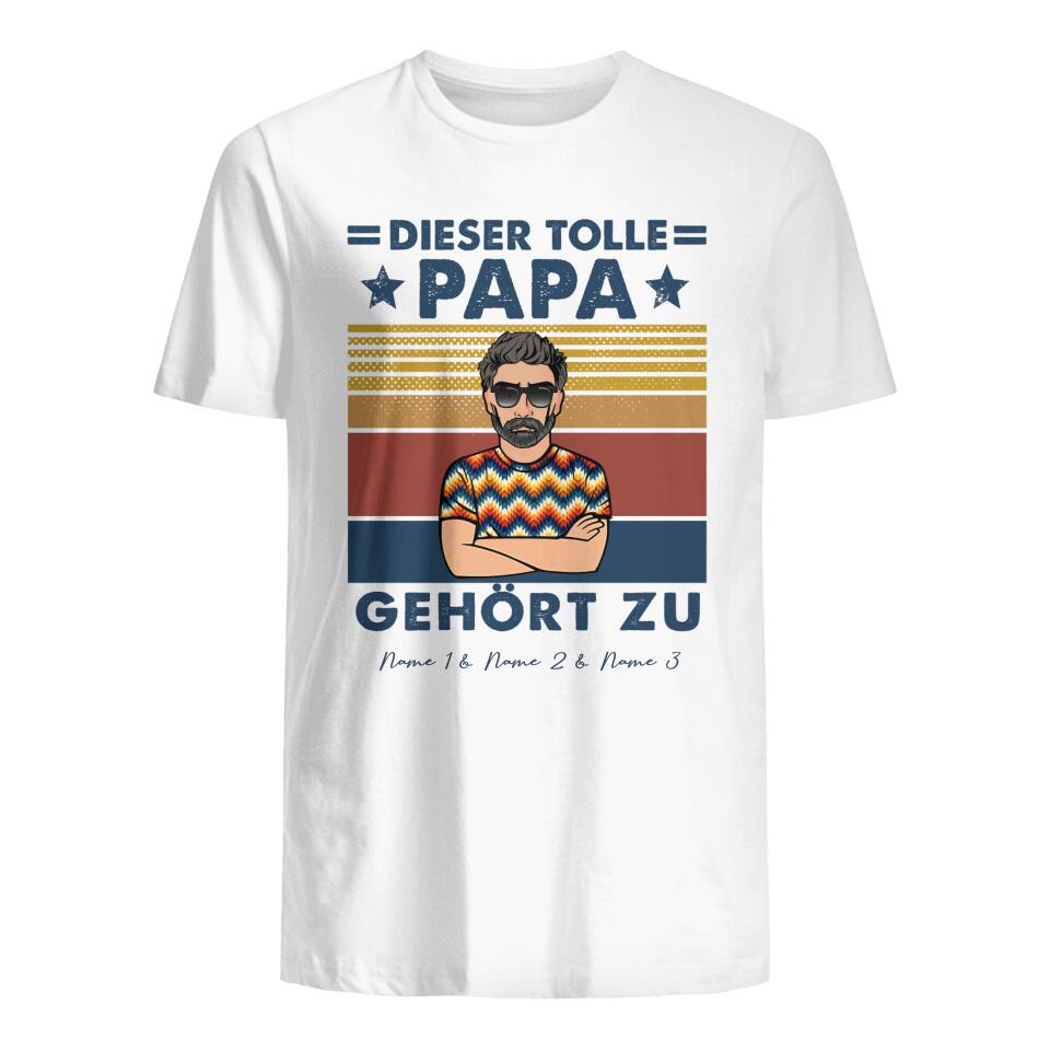 Personalisiertes T-shirt für Papa | personalisierte Geschenke für Papa | Dieser tolle Papa gehört zu