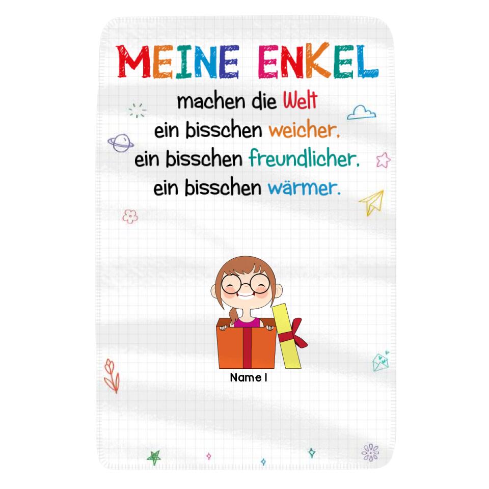 Personalisierte Decke für Oma/ Opa | personalisierte Geschenke für Oma/ Opa | Ein Bisschen Weicher