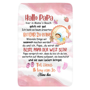 Personalisierte Babydecke | personalisierte Geschenke für Papa | Papa Beschützt Mama