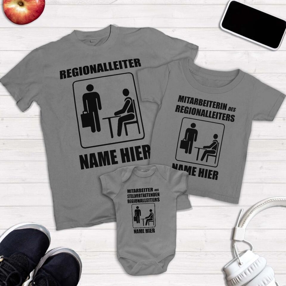 Regionalleiter, Personalisierbar T-Shirt für Papa und Kinder