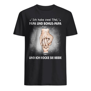 Personalisiertes T-shirt für Bonus-Papa | personalisierte Geschenke für Bonus-Vater | Papa und Bonus-Papa