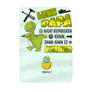 Personalisierte Decke für Papa | personalisierte Geschenke für Vater | Wenn Papa es nicht reparieren kann