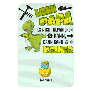 Personalisierte Decke für Papa | personalisierte Geschenke für Vater | Wenn Papa es nicht reparieren kann