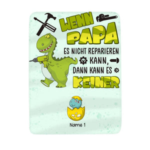 Personalisierte Decke für Papa | personalisierte Geschenke für Vater | Wenn Papa es nicht reparieren kann