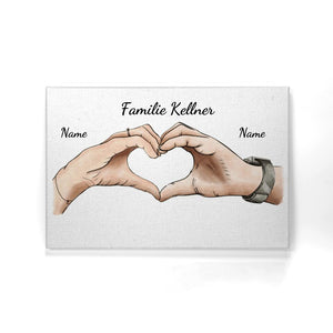 Personalisierte Leinwand für Familie| personalisierte Geschenke für Familie | Familienhände