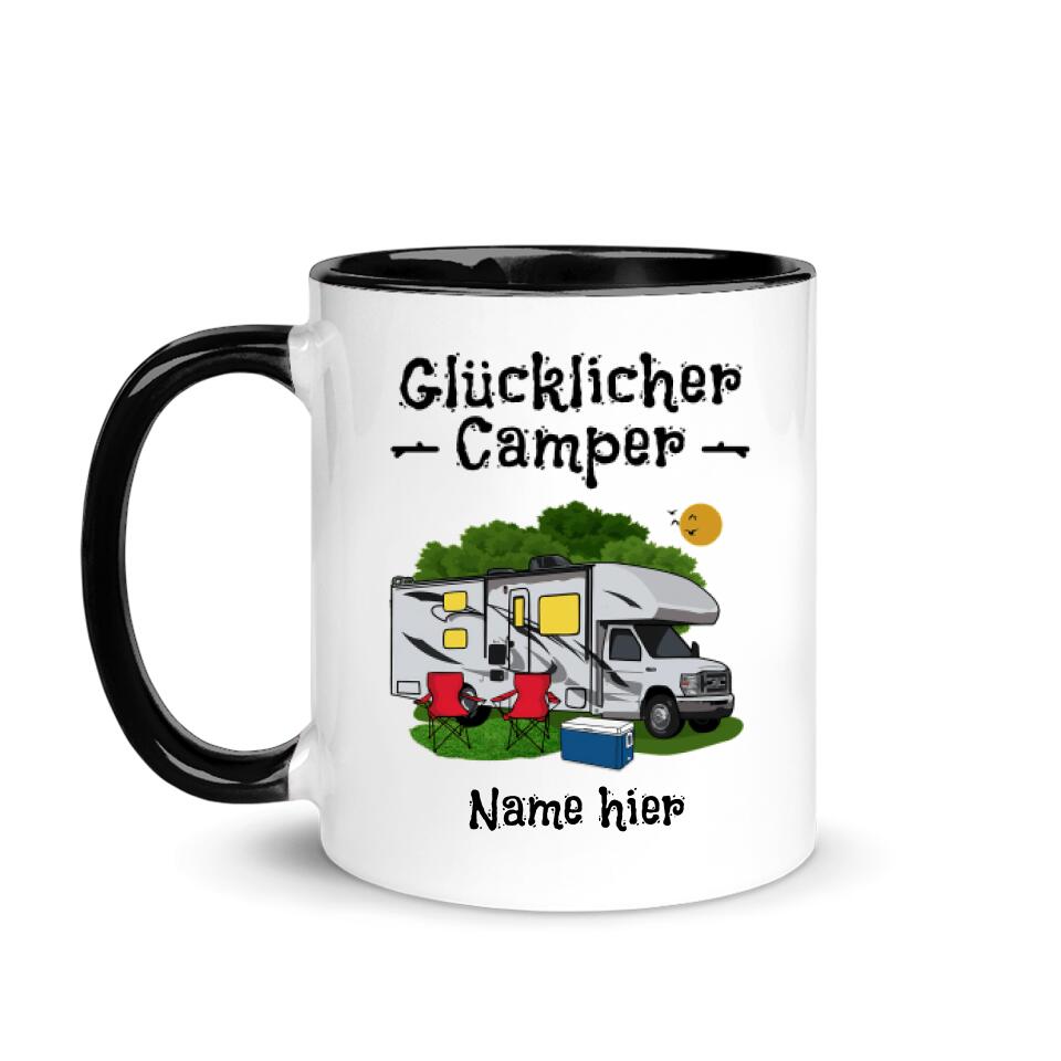 Glückliche Camper, Personalisierbar Becher für Camper