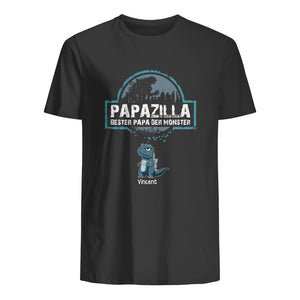 Personalisierbar Herren T-Shirt Für Papa Papazilla Bester Papa Der Monster