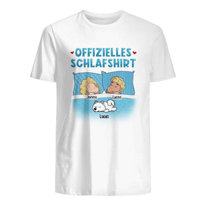 Offizielles Schlafshirt Couple, Personalisierbar Unisex-T-Shirt Für Katzenliebhaber Hundeliebhaber