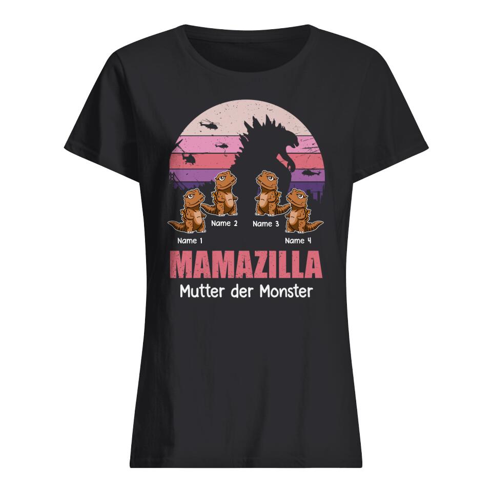 Personalisiertes T-shirt für Mama | personalisierte Geschenke für Mutter | Mamazilla Mutter der Monster