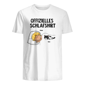 Personalisierbar Unisex T-Shirt Für Katzenliebhaber Offizielles Schlafshirt