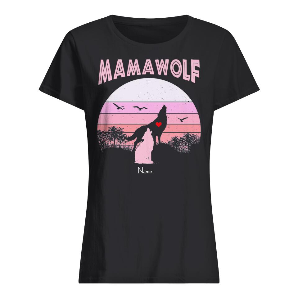 Personalisiertes T-shirt für Mama | personalisierte Geschenke für Mutter | Mamawolf