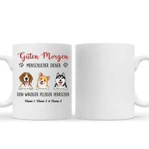 Personalisierte Tasse für Hundeliebhaber | personalisierte Geschenke für Hundeliebhaber | Guten Morgen menschlicher diener