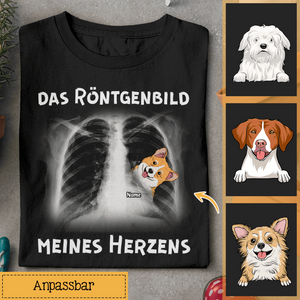 Personalisiertes T-shirt für Hundeliebhaber | personalisierte Geschenke für Hundeliebhaber | Das Röntgenbild Meines Herzens