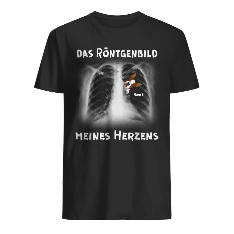 Personalisiertes T-shirt für Hundeliebhaber | personalisierte Geschenke für Hundeliebhaber | Das Röntgenbild Meines Herzens