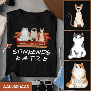 Personalisiertes T-shirt für Katzenliebhaber | personalisierte Geschenke für Katzenliebhaber | Stinkende Katze