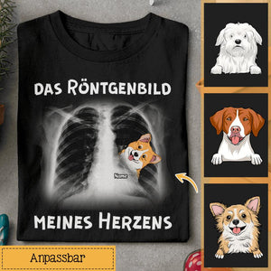 Personalisiertes T-shirt für Hundeliebhaber | personalisierte Geschenke für Hundeliebhaber | Das Röntgenbild Meines Herzens