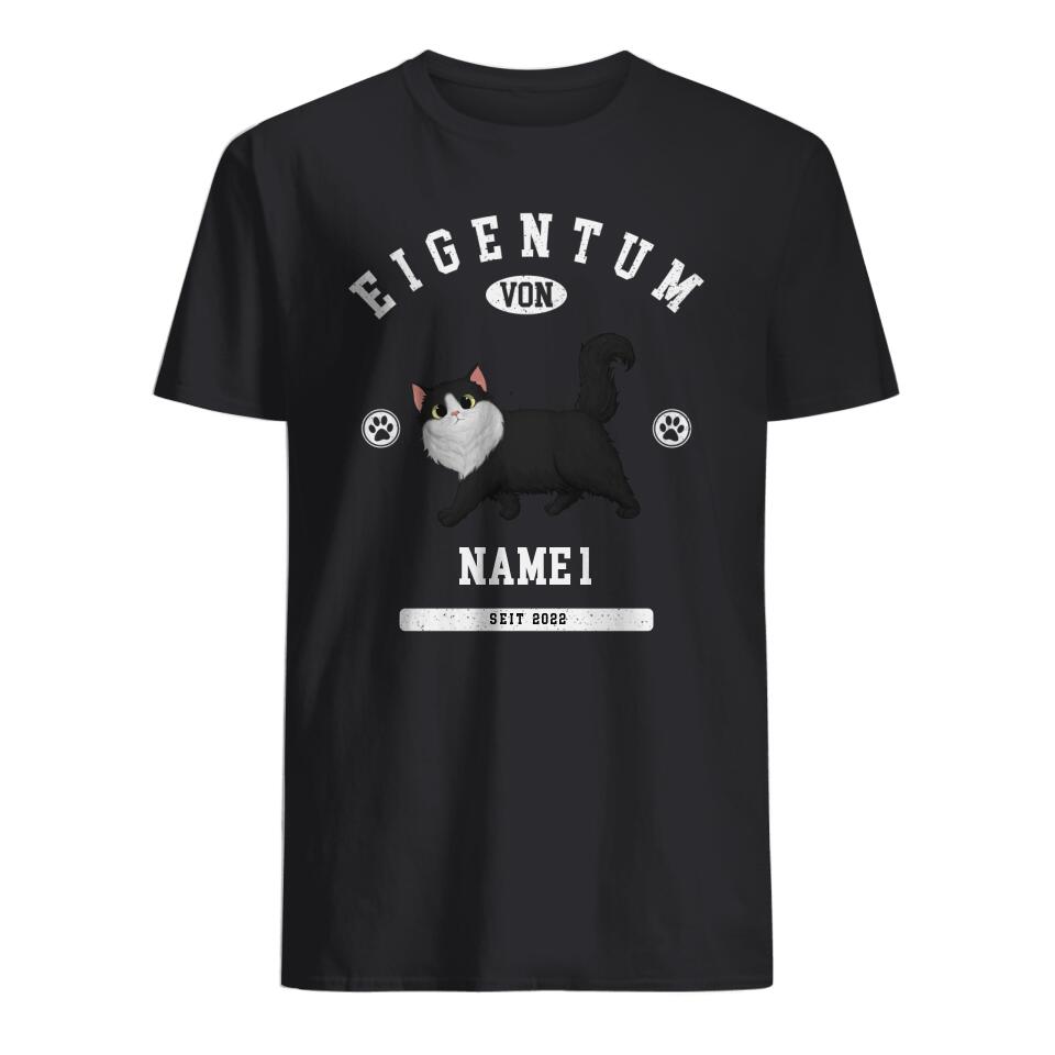 Eigentum Meiner Katzen, Personalisierbar Unisex-T-Shirt Für Katzenliebhaber