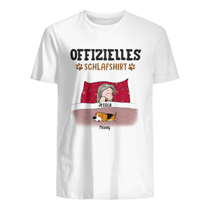 Official Sleepshirt Offizielles Schlafshirt, Personalisierbar Unisex-T-Shirt Für Hundeliebhaber und Katzenliebhaber