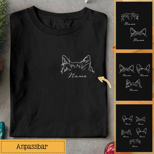 Personalisiertes T-shirt für Katzenliebhaber | personalisierte Geschenke für Katzenliebhaber | Katzenöhrchen