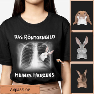 Personalisiertes T-shirt für Tierliebhaber | personalisierte Geschenke für Tierliebhaber | 
das Röntgenbild meines Herzens Kaninchen