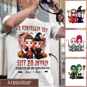 Personalisiertes T-shirt für Paare | personalisierte Geschenke für Paare | Sie verfolgen sich  seit 20 Jahren