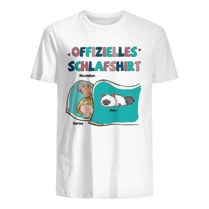 Personalisiertes T-shirt für Paare | personalisierte Geschenke für Katzenliebhaber | Offizielles Schlafshirt