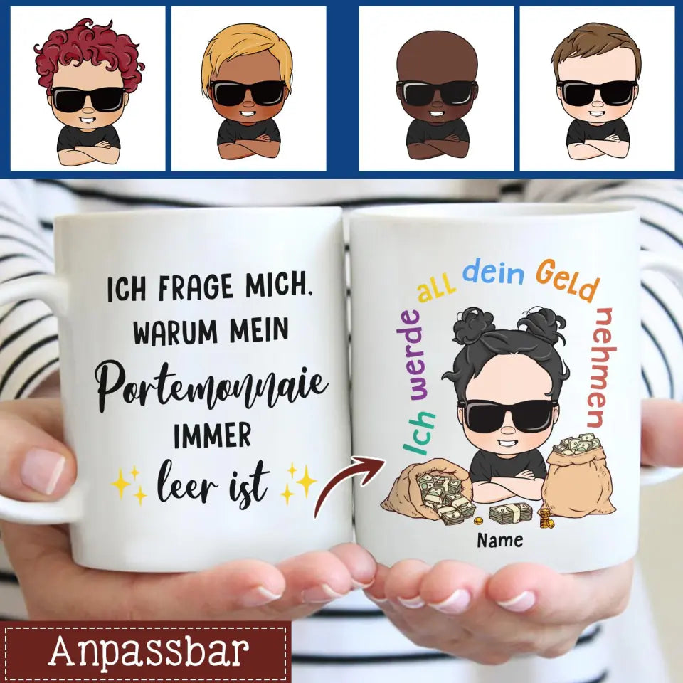 Personalisierte Tasse für Papa | personalisierte Geschenke für Papa | Ich Werde All Dein Geld Nehmen