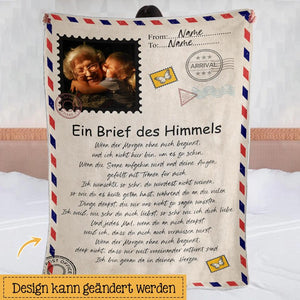 Personalisierte Decke für Oma | personalisierte Geschenke für Großmutter | Ein Brief des Himmels