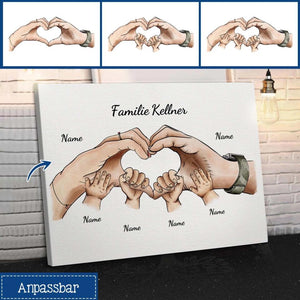 Personalisierte Leinwand für Familie| personalisierte Geschenke für Familie | Familienhände