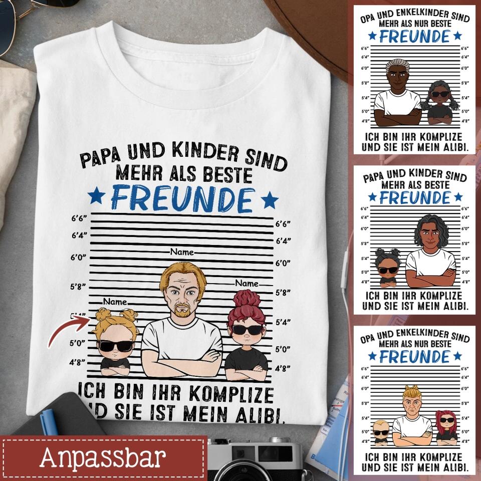 Personalisiertes T-shirt für Papa | personalisierte Geschenke für Papa | Papa und Kinder sind mehr als beste Freunde