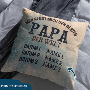 Personalisiertes Kissen für Papa | personalisierte Geschenke für Vater | Man Nennt Mich Den Besten Papa Der Welt