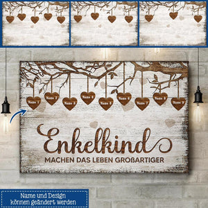 Personalisierte Leinwand für Oma und Opa | personalisierte Geschenke für Großeltern | Enkel machen das Leben großartig