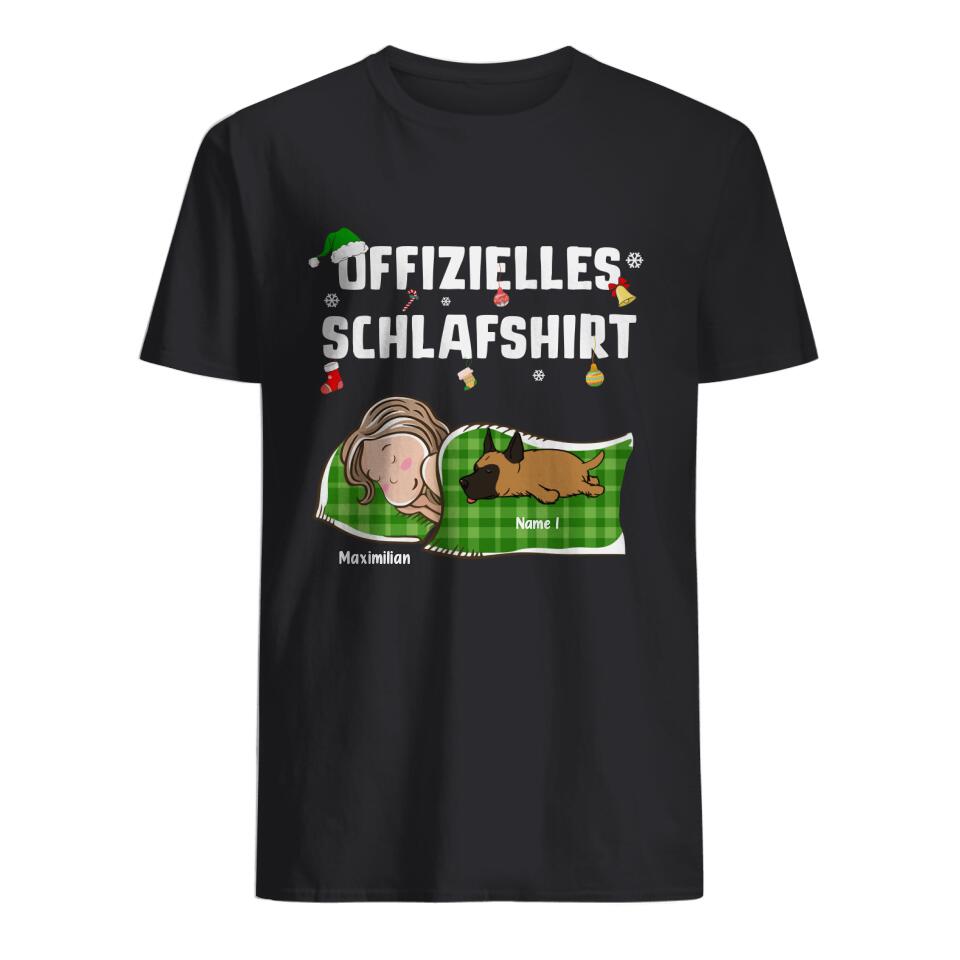 Personalisiertes T-shirt für Tierliebhaber | personalisierte Geschenke für Tierliebhaber | Weihnachten Offizielles Schlafshirt