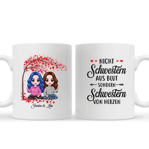 Personalisierte Tasse für beste Freundin | personalisierte Geschenke für Freund | Nicht Schwestern aus Blut sondern Schwestern von Herzen