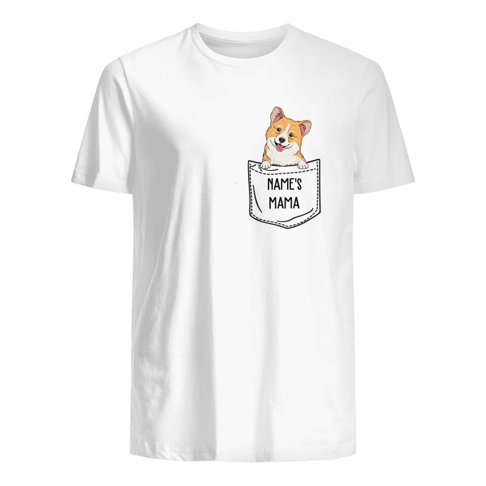 Personalisiertes T-shirt für Katzenliebhaber Und Hundeliebhaber | personalisierte Geschenke für Katzenliebhaber Und Hundeliebhaber | Pocket Haustier Mama und Papa