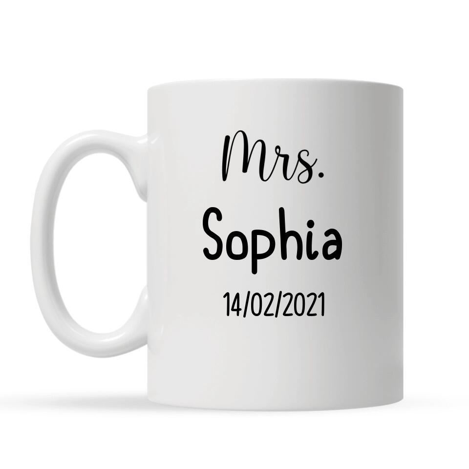 Personalisierte Tasse für Ehefrau | personalisierte Geschenke für Ehefrau | Ringfinger Hochzeitsgeschenk Jubiläum