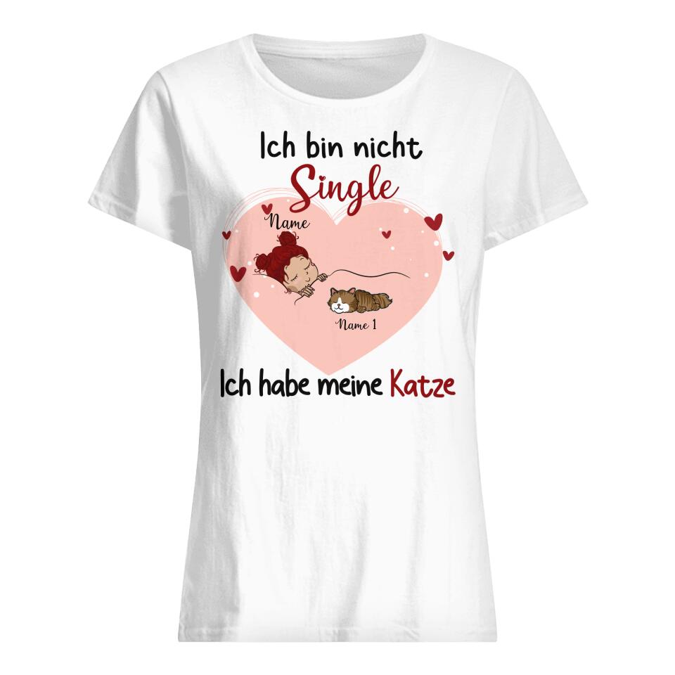 Personalisiertes T-shirt für Katzenliebhaber | personalisierte Geschenke für Katzenliebhaber |  Ich Bin Nicht Single