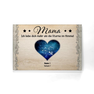 Personalisierte Leinwand für Mama | personalisierte Geschenke für Mutter | Mama Ich Liebe Dich Mehr Als Die Sterne Im Himmel