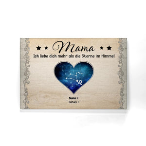 Personalisierte Leinwand für Mama | personalisierte Geschenke für Mutter | Mama Ich Liebe Dich Mehr Als Die Sterne Im Himmel