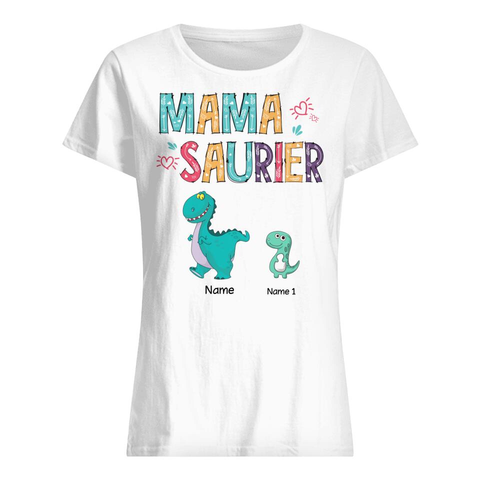 Personalisiertes T-shirt für Mama | personalisierte Geschenke für Mutter | Mamasaurus